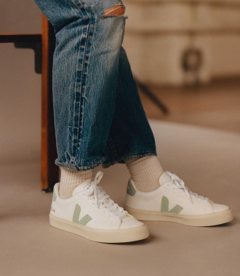 Veja Chromefree Leder Matcha Campo Damen Weiß | TZAPQ84849