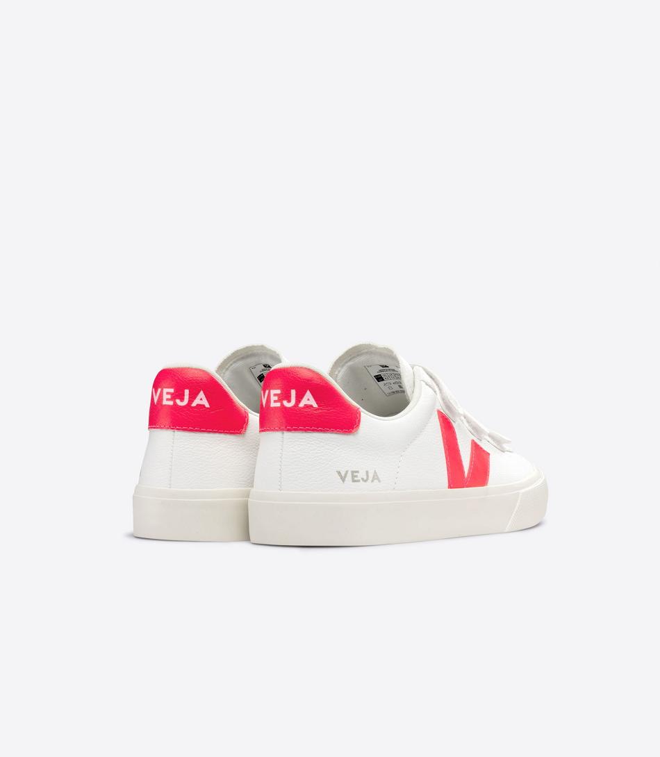 Veja Chromefree Leder Rose Fluo Recife Damen Weiß Rosa | EZAVG24502