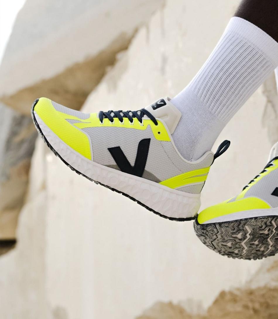 Veja Condor Mesh Light Jaune Fluo Adults Outlet Hellgrau | DZAKV19292