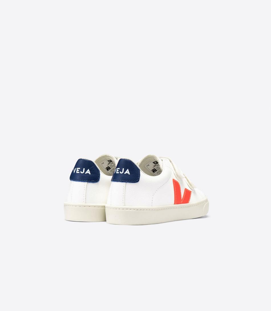 Veja Esplar Chromefree Leder Fluo Cobalt Kids Outlet Weiß Orange Tiefesblau | ZAEAH12935