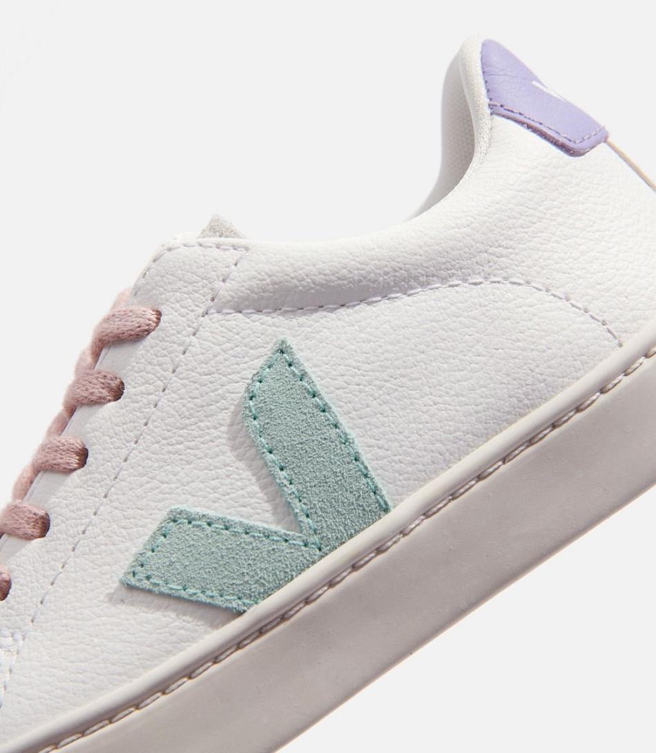 Veja Laces Chromefree Leder Matcha Lavande Esplar Kinder Weiß | FZAHY76231