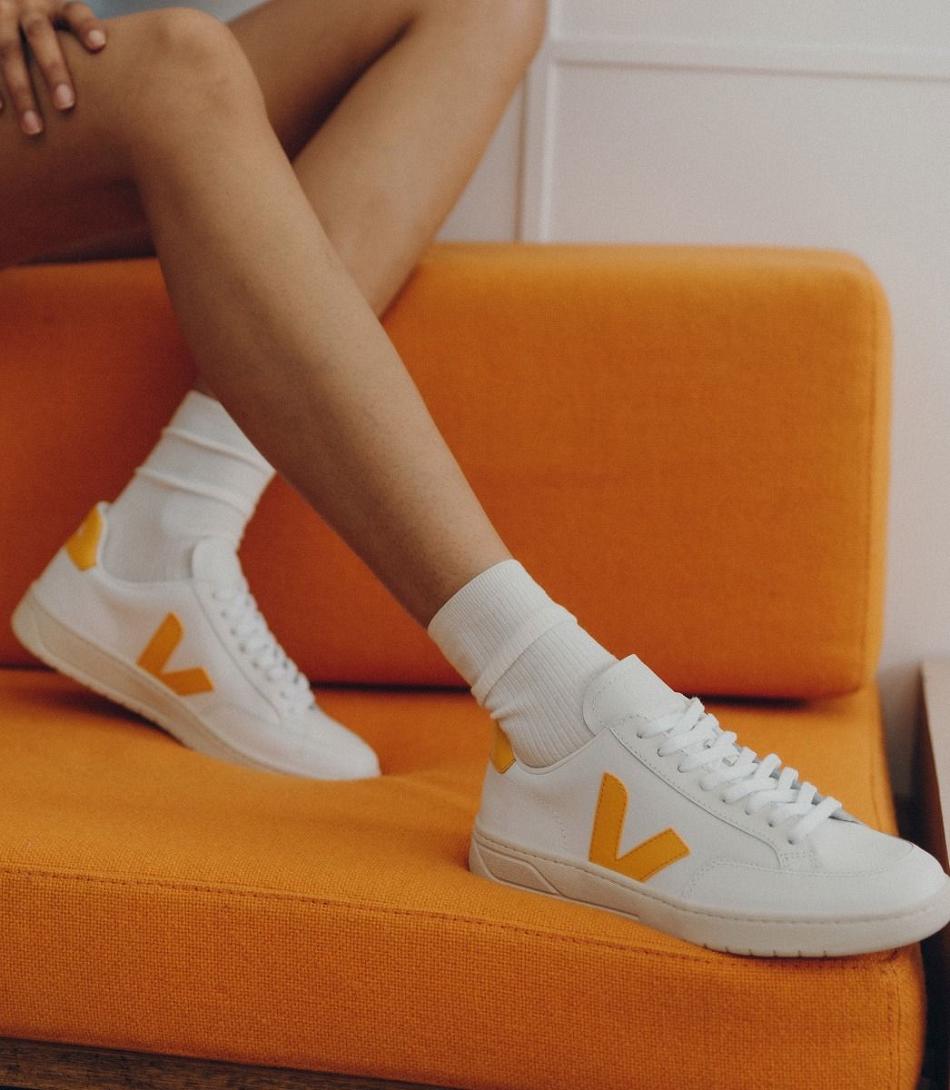 Veja Leder Ouro V-12 Damen Weiß | GZAUC75104