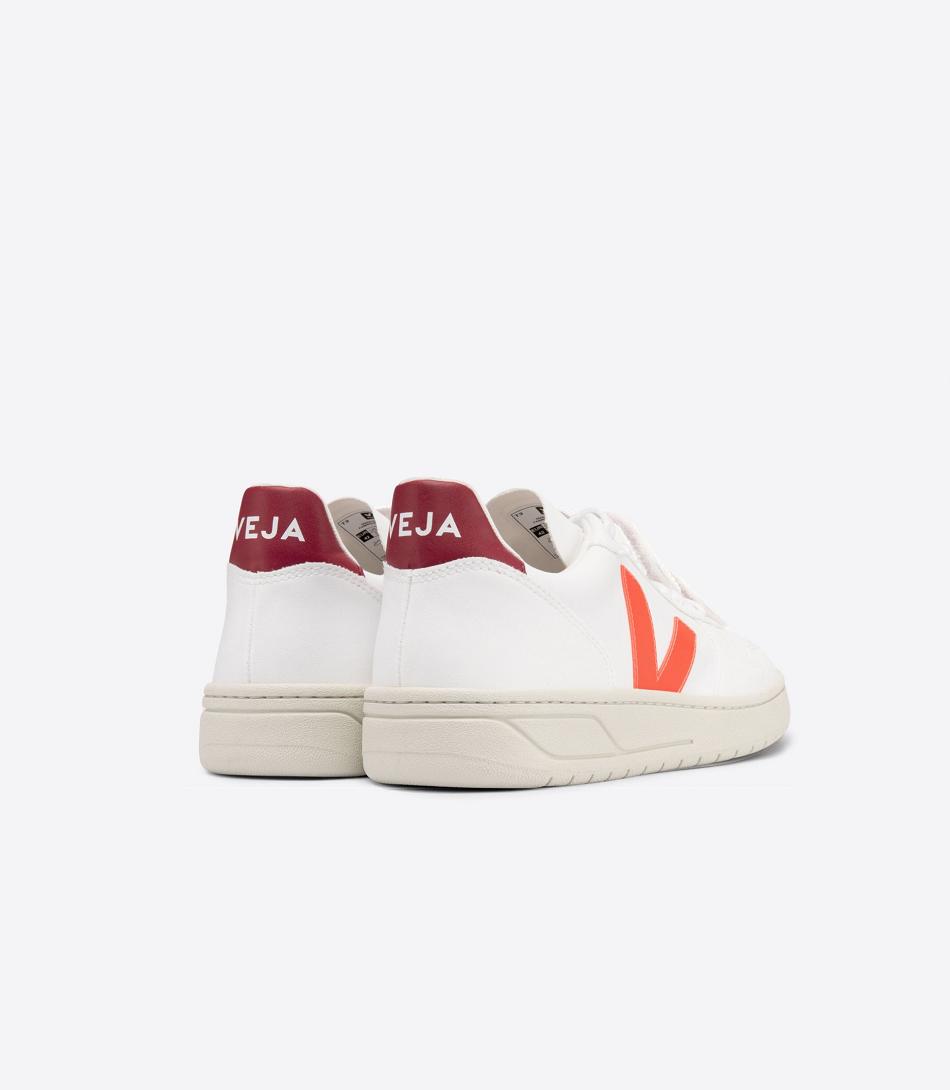 Veja V-10 Cwl Fluo Marsala Adults Outlet Weiß Orange | PZAER25336