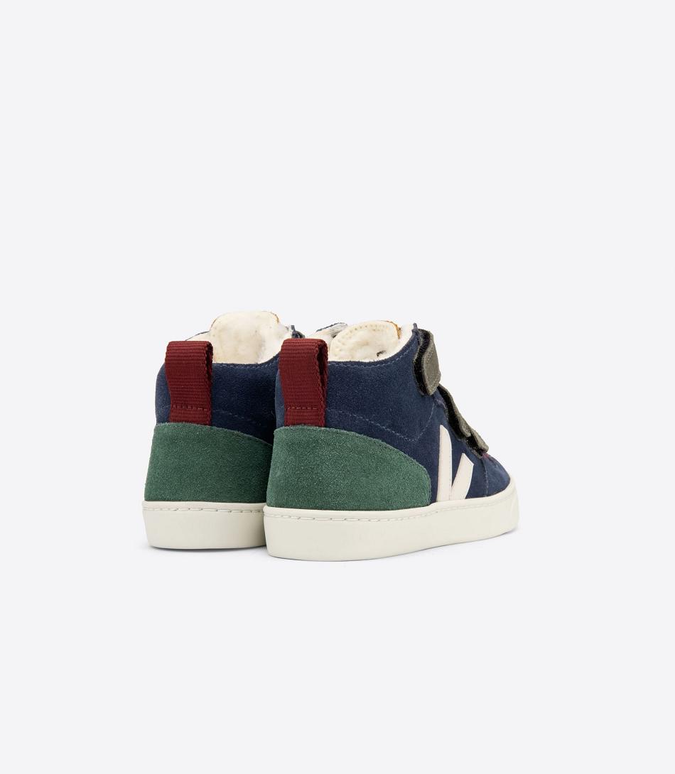 Veja V-10 Mid Fured Wildleder Multico Nautico Cyprus Kids Outlet Indigo | MZAFT63303