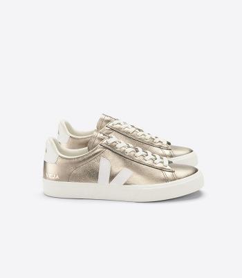 Veja Campo Chromefree Leder Bronze Adults Outlet Braun Weiß | FZAUI56172