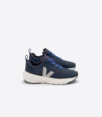 Veja Canary Elastic Laces Alveomesh Nautico Oxford Kids Vegan Grau | XZABH45748