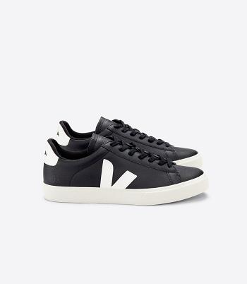 Veja Chromefree Leder Campo Damen Schwarz Weiß | ZAICD70136