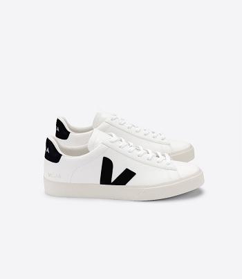 Veja Chromefree Leder Campo Damen Weiß Schwarz | ZAJBT29968