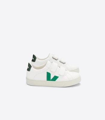 Veja Chromefree Leder Emeraude Cyprus Esplar Kinder Weiß | QZAUV15288