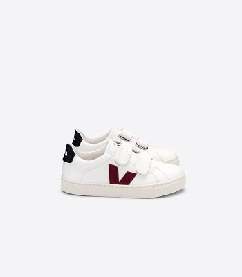 Veja Chromefree Leder Marsala Esplar Kinder Weiß Schwarz | QZAWA74108