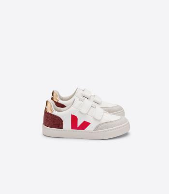 Veja Chromefree Leder Multico Dried Petal V-12 Kinder Weiß | LZATR42371