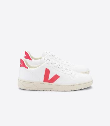 Veja Cwl Rose Fluo V-10 Damen Weiß Rosa | ZAICD97678