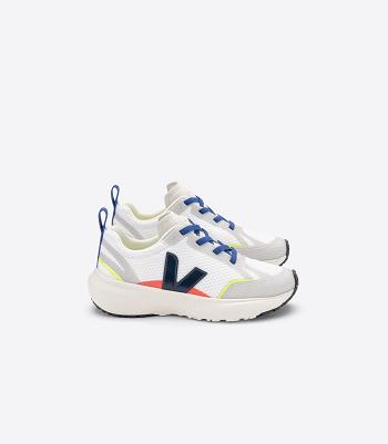 Veja Elastic Laces Alveomesh Nautico Canary Kinder Weiß | FZAHY46188