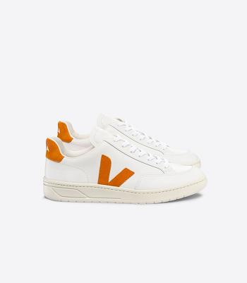 Veja Leder Pumpkin V-12 Damen Weiß | TZAWZ96963