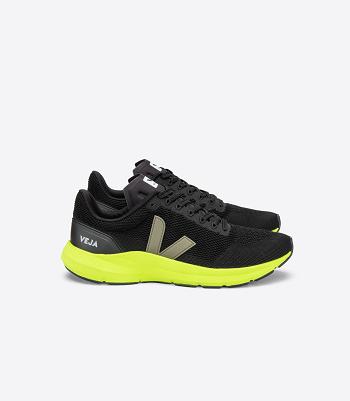 Veja Marlin Lt V-knit Kaki Jaune Fluo Straßenlaufschuhe Sneakers Schwarz | SZAVO45955