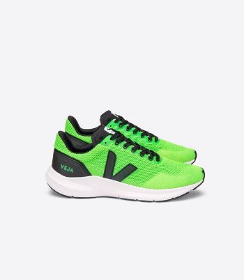 Veja Marlin V-knit Vert Fluo Straßenlaufschuhe Sneakers Schwarz | ZADFL59872