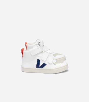 Veja Mid Cwl Cobalt Orange Fluo V-10 Kinder Weiß Tiefesblau Orange | SZANY99994