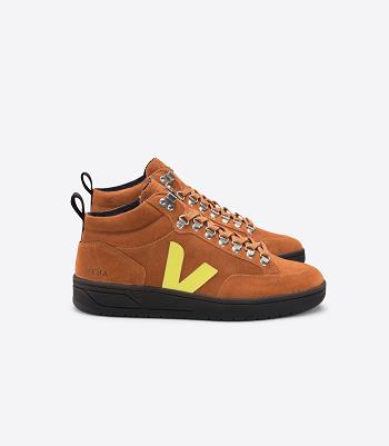 Veja Roraima Bastille Wildleder Tuile Jaune Fluo Adults Outlet Braun | GZAEC68442