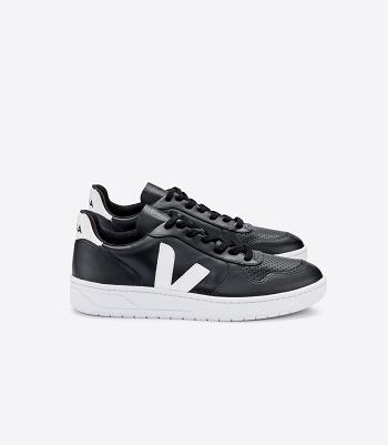 Veja V-10 Leder Sole Adults Outlet Schwarz Weiß | LZASX74339