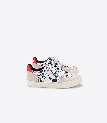 Veja V-12 Leder Terrazzo Pekin Kids Outlet Weiß | ZADFL28211